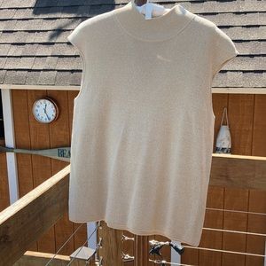 Coldwater Creek Gold Silk Sleeveless Mock